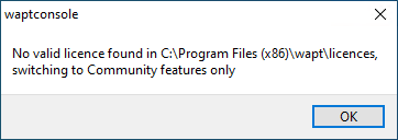 WAPT licence not found
