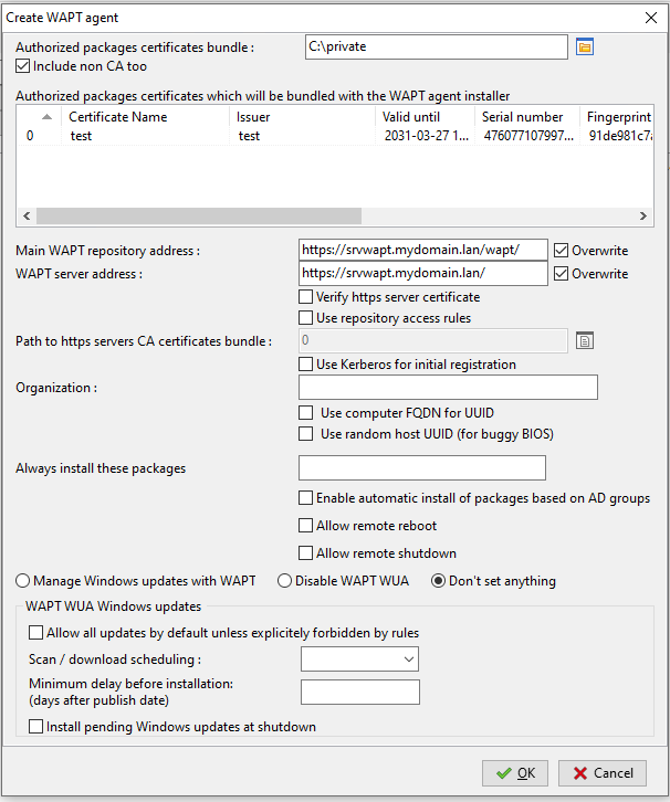 Filling in the informations on your Organization