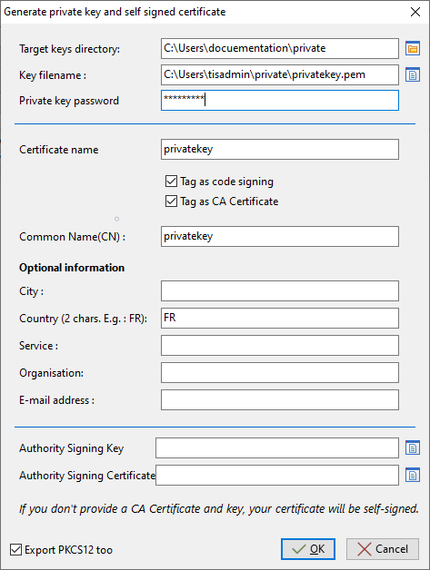 Creating a self-signed certificate for the WAPT Enterprise version