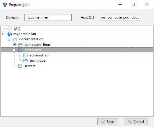 Selecting the Organizational Unit to which to automatically attach the re-imaged host