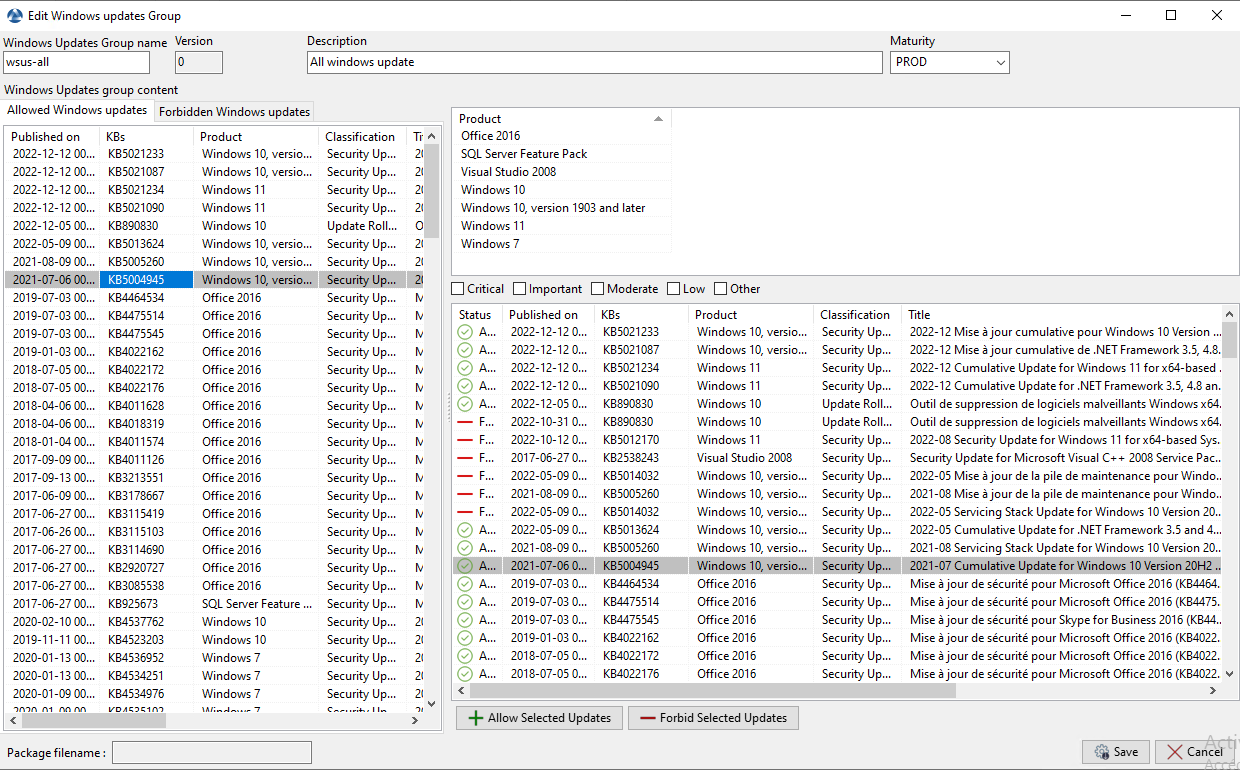 Creating a waptwua package in the WAPT Console