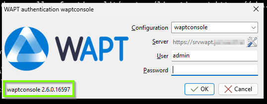 Wapt console authentification