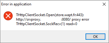 Erreur de timeout du proxy dans la console WAPT