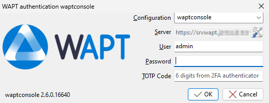 WAPT Console Authentification TOTP