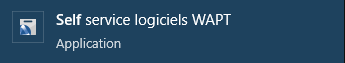 Démarrer le self-service WAPT à partir du menu de démarrage de Windows