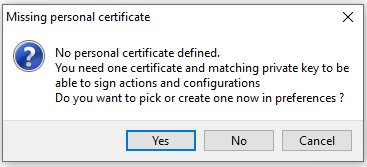 Certificat personnel WAPT n'a pas été trouvé dans la Console WAPT